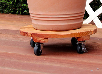 Supporto a rotelle in legno massiccio verniciato